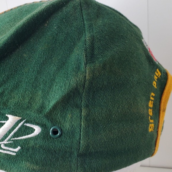 VTG Green Bay Packers Embroidered Logo Strapback Hat Logo Athletic Pro Line Cap - Picture 5 of 11